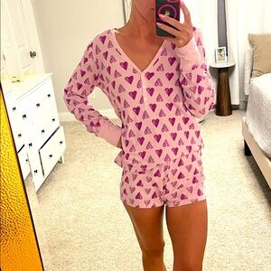 Victoria's Secret Pink Heart Print Pajama set